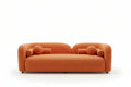 Bodur Japandi Style Luxury Modern Orange Boucle Fabric Curvy Arm Couch