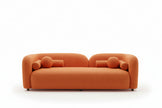 Bodur Japandi Style Luxury Modern Orange Boucle Fabric Curvy Arm Couch