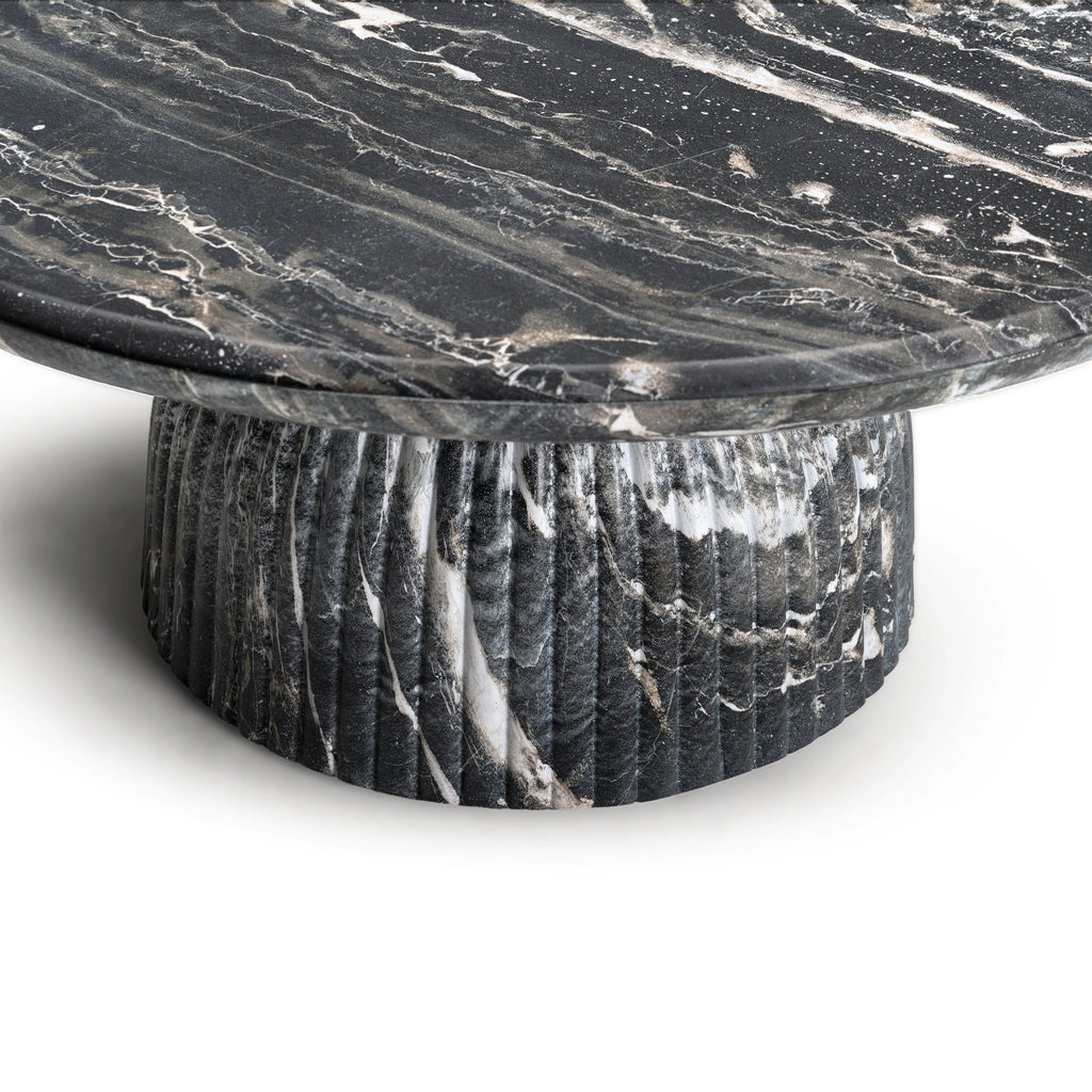 Maddox Single round Coffee Table Stone Marble Effect