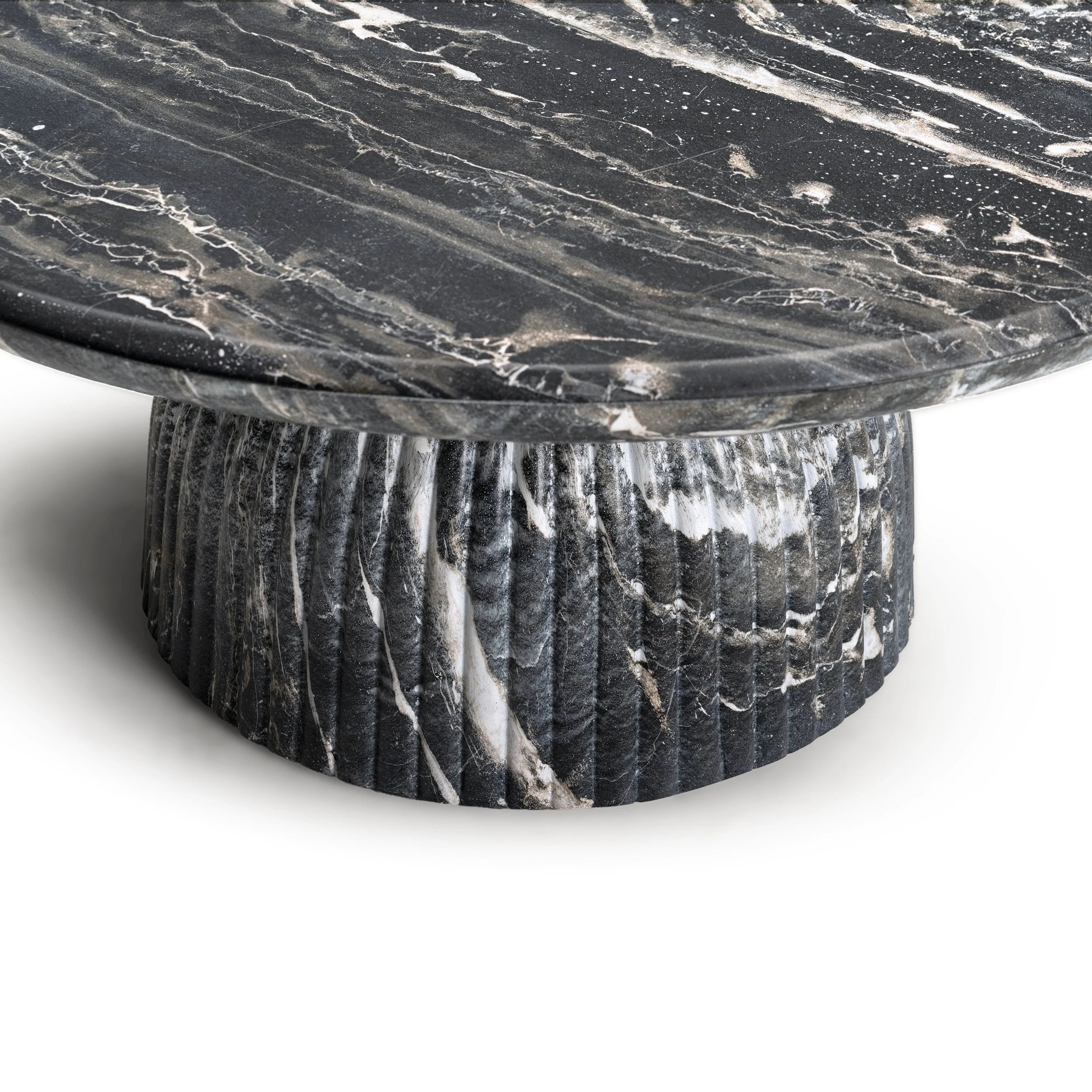 Maddox Single round Coffee Table Stone Marble Effect