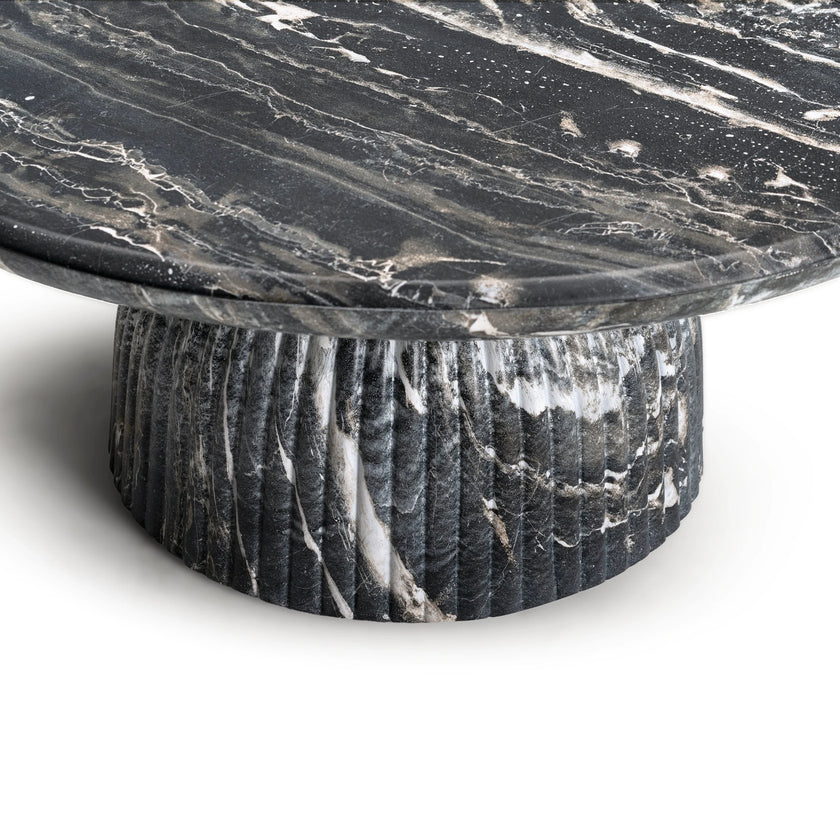 Maddox Single round Coffee Table Stone Marble Effect