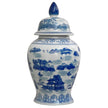 18 In. Porcelain Decorative Vase in Blue
