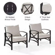 Kaplan 2-Piece Metal Patio Outdoor Seating Set with Oatmeal Cushion - 2-Outdoor Chairs
