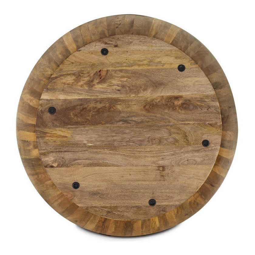 Goa 36 In. Natural round Wood Top Coffee Table