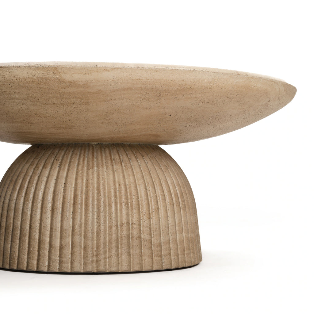 Maddox Single round Coffee Table Stone Marble Effect