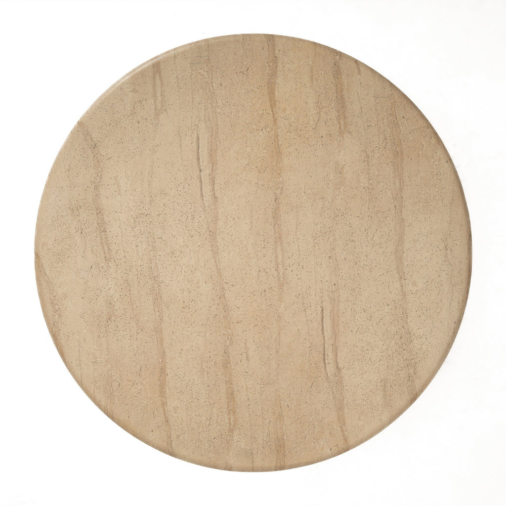 Maddox Single round Coffee Table Stone Marble Effect