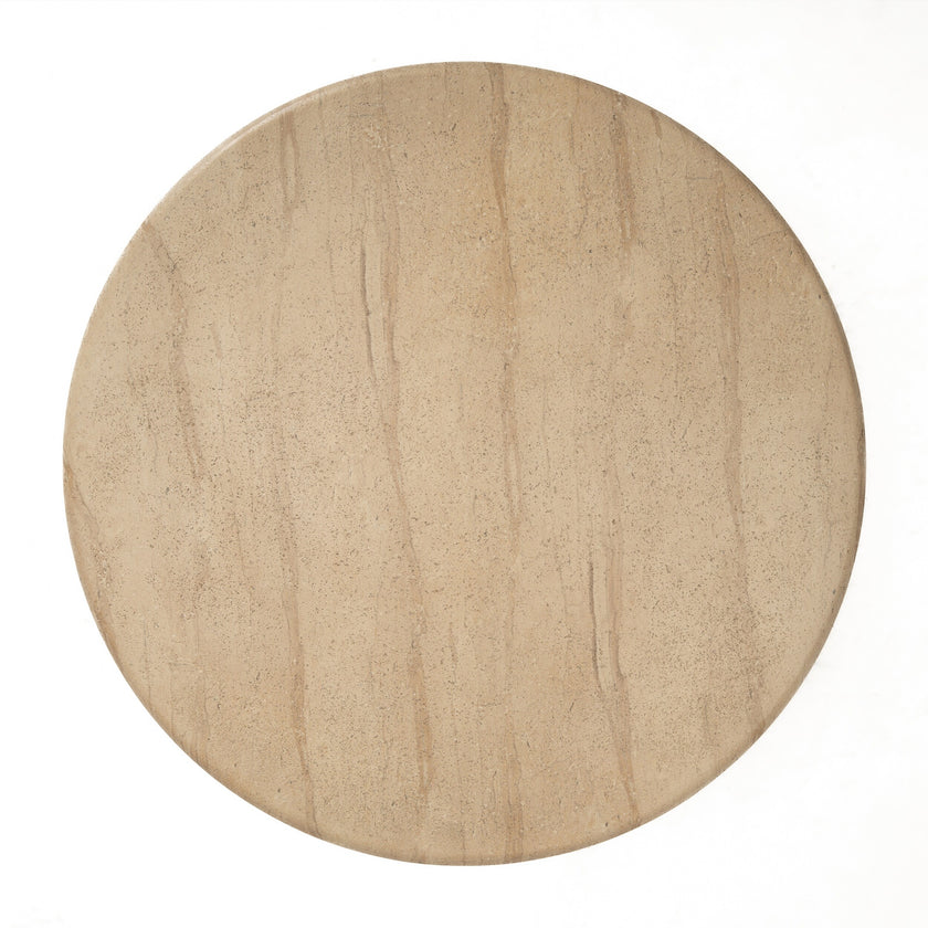 Maddox Single round Coffee Table Stone Marble Effect
