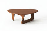 Wood Coffee Table, Mid Century Modern Triangle Coffee Table for Living Room, Rus