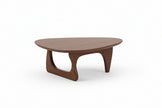 Wood Coffee Table, Mid Century Modern Triangle Coffee Table for Living Room, Rus