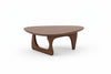 Wood Coffee Table, Mid Century Modern Triangle Coffee Table for Living Room, Rus
