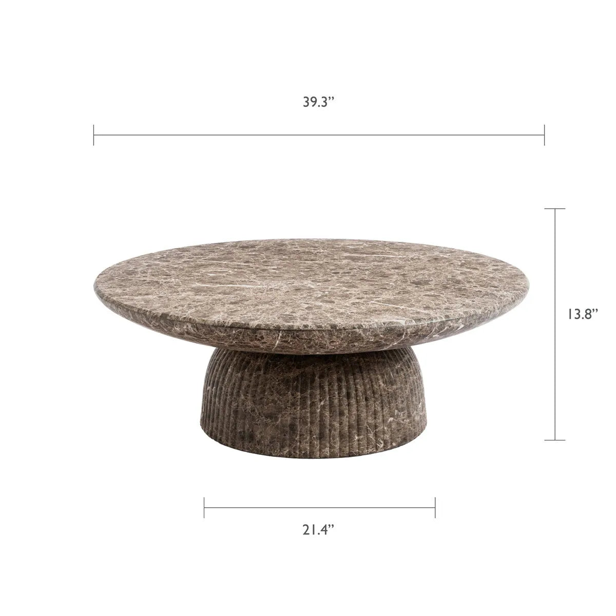 Maddox Single round Coffee Table Stone Marble Effect
