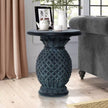 Round Gray Ceramic 21 In. H Outdoor Side Table
