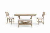 Hama 6-Piece Half-Round Wood Dining Set