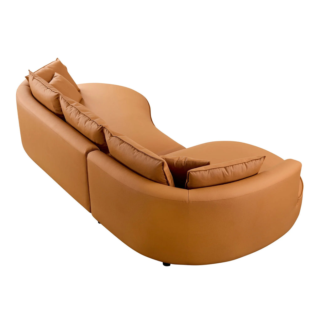 5-Seat Modern Sectional Curved Sofa Couch for Living Room Apartment Office,Orange