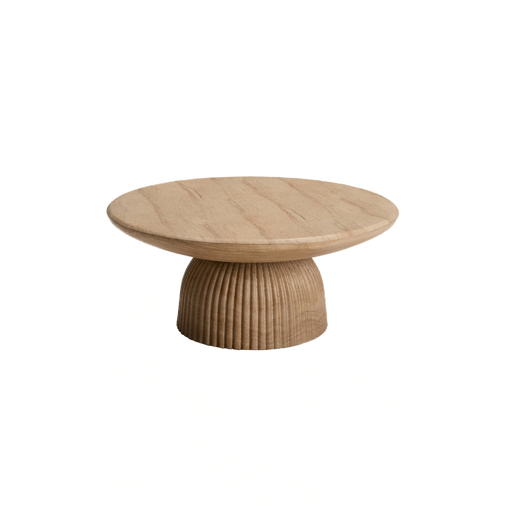 Maddox Single round Coffee Table Stone Marble Effect
