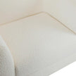 Irlas Modern Upholstered Boucle Club Chair, Birch Wood, White plus Walnut