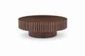 WALNUT MDF Coffee Table 31.49 In. Modern Handcraft Drum Outdoor Coffee Table round Wood Coffee Table