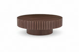 WALNUT MDF Coffee Table 31.49 In. Modern Handcraft Drum Outdoor Coffee Table round Wood Coffee Table