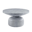 round Coffee Table, Weathered Gray Finish