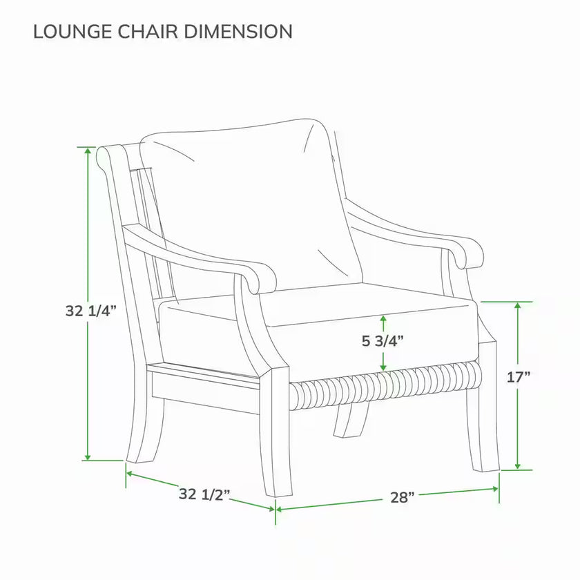 Mosko Premium Indonesia Teak Wood Outdoor Lounge Chair with Beige Cushion