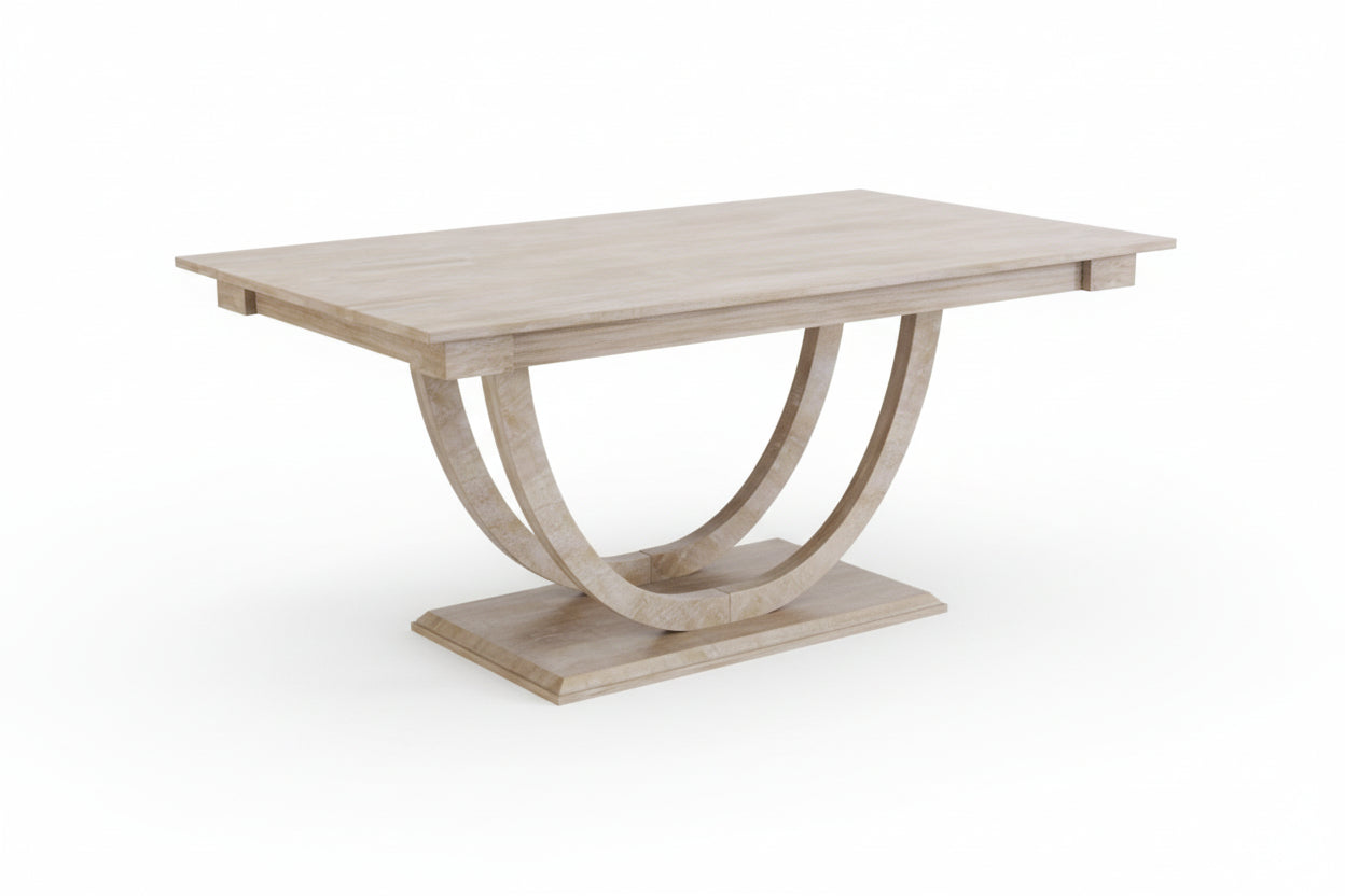 Hama 6-Piece Half-Round Wood Dining Set