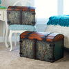 Decorative Trunk with Metal Accents and Lid with Latch - 14.5
