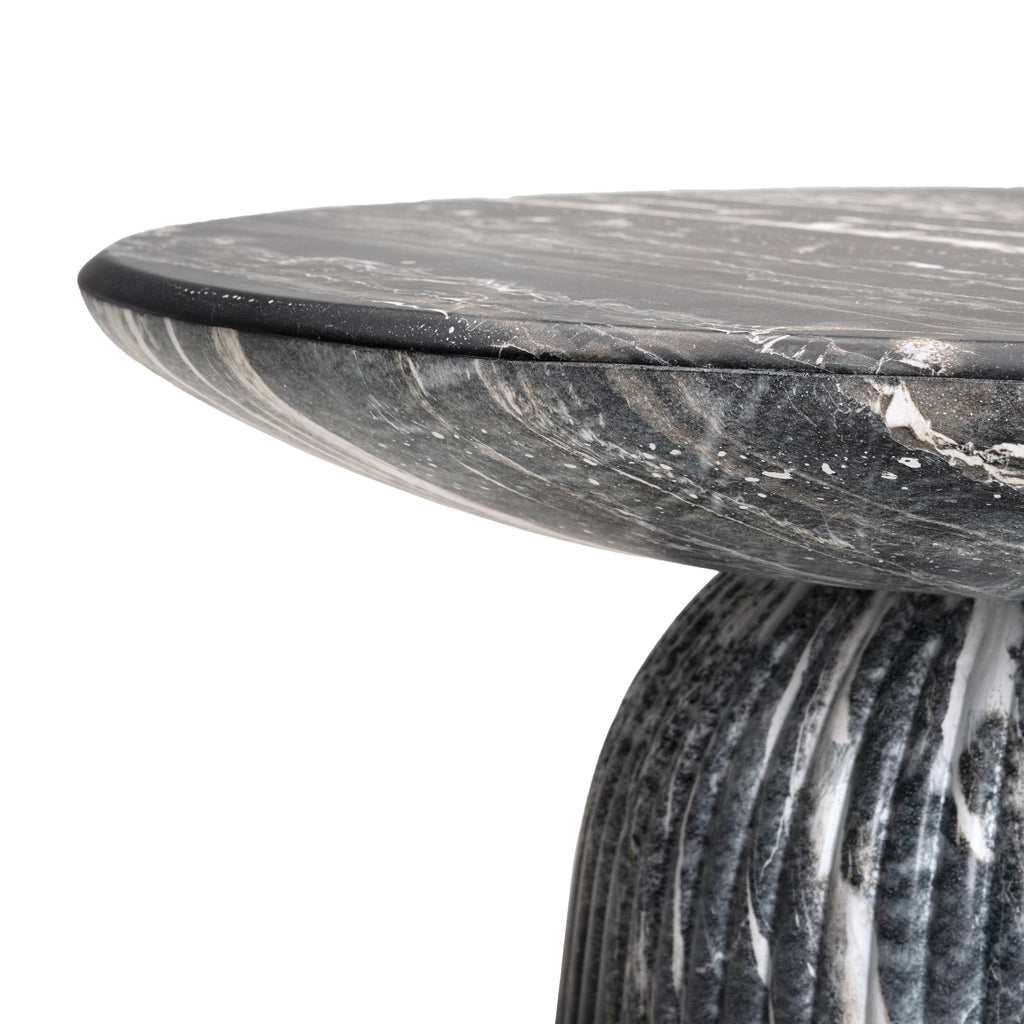 Maddox Single round Coffee Table Stone Marble Effect