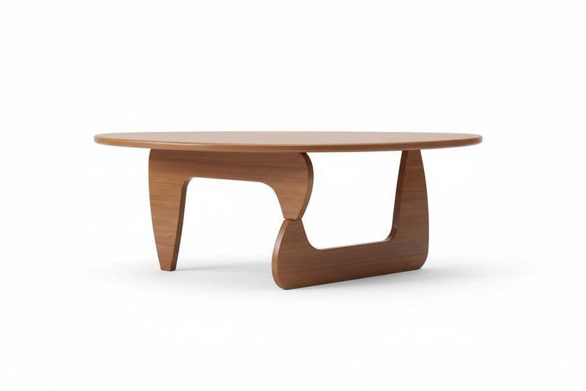 Wood Coffee Table, Mid Century Modern Triangle Coffee Table for Living Room, Rus