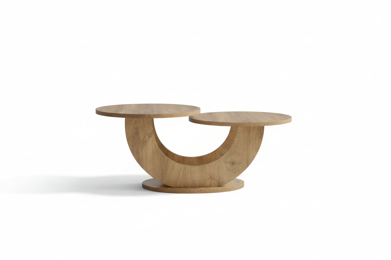 45" round Coffee Table with Storage, Low Center Table for Living Room
