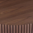 WALNUT MDF Coffee Table 31.49 In. Modern Handcraft Drum Outdoor Coffee Table round Wood Coffee Table