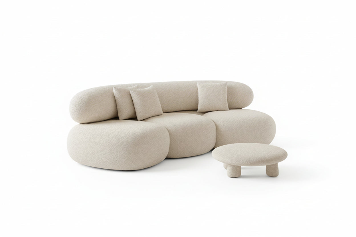 Lune Curved Lamb Cashmere Sofa