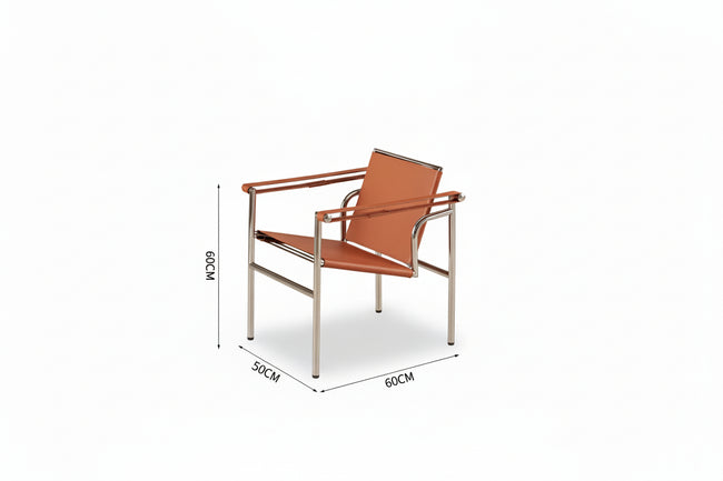 Le Corbusier Italian Style Single Sofa Chair Designer Vintage Single Chair Stainless Steel Leisure Chair