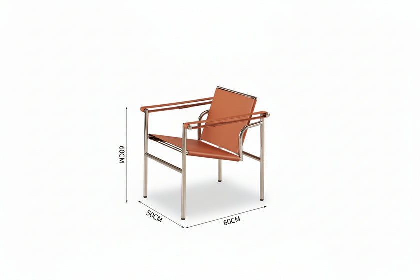 Le Corbusier Italian Style Single Sofa Chair Designer Vintage Single Chair Stainless Steel Leisure Chair