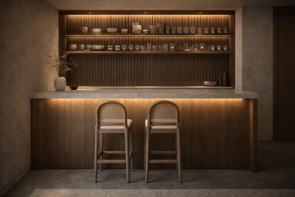 Panama Cane Rattan Bar Stools