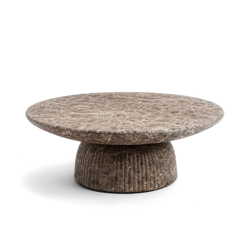 Maddox Single round Coffee Table Stone Marble Effect
