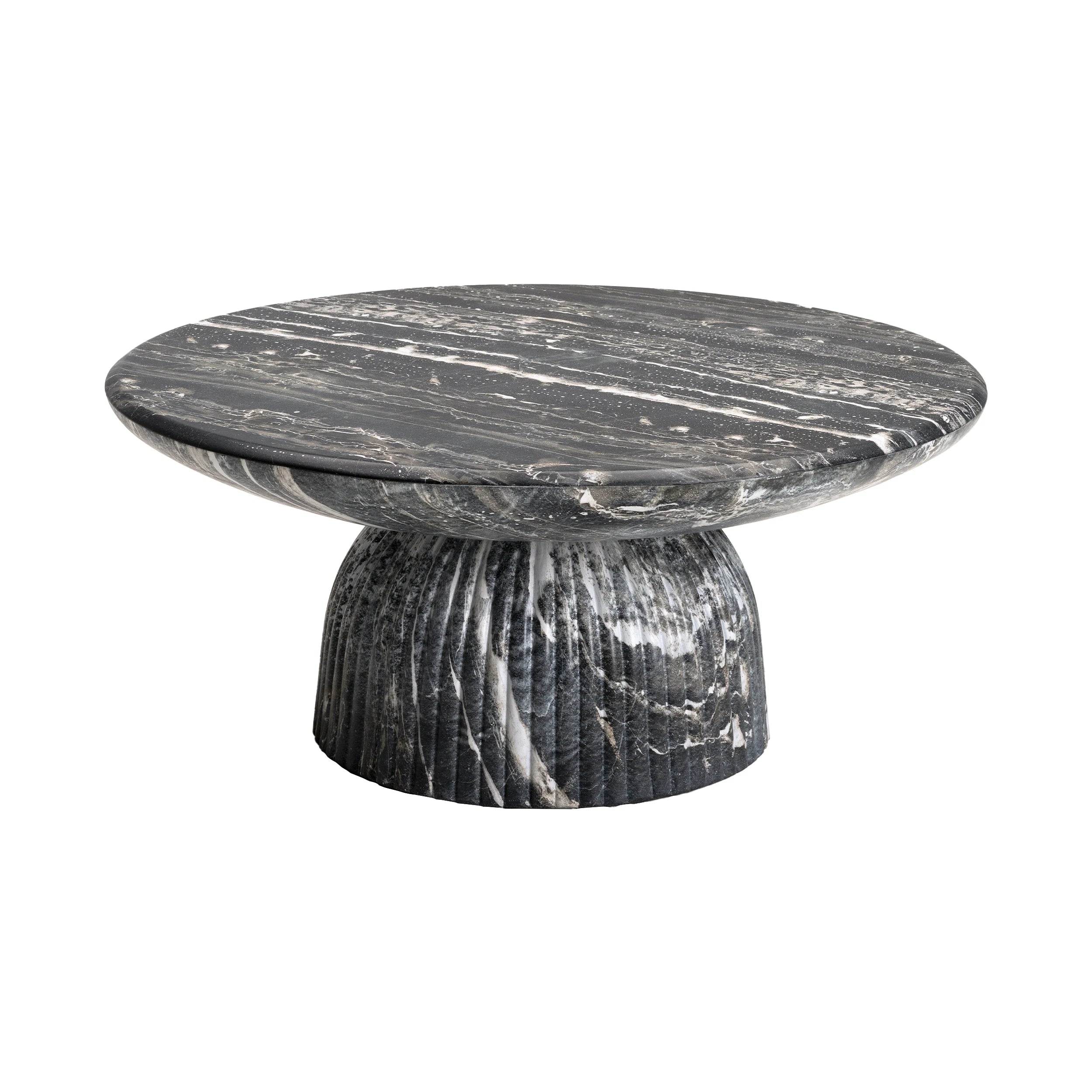 Maddox Single round Coffee Table Stone Marble Effect