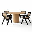 Cane Dining Chairs Set of 4, Rattan Kitchen Chairs Black for Dining Room with Armrest, Customized