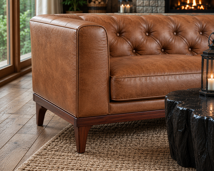 Essex Tufted Leather Sofa