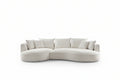 125" Modern Curved Sectional Sofa Couch with Chaise, Upholstery Boucle Sofa Couch with Pillows,Sectional Boucle Fabric Couch for Living Room