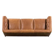 Essex 89 In. Square Arm 3-Seater Sofa in Cognac Tan