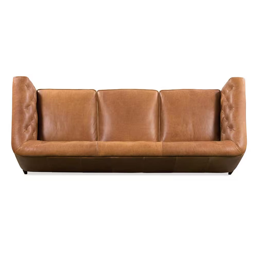 Essex 89 In. Square Arm 3-Seater Sofa in Cognac Tan
