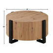 Darcie 36 In. Natural Faux Wood round Cocktail Coffee Table