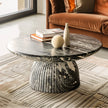 Maddox Single round Coffee Table Stone Marble Effect