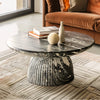 Maddox Single round Coffee Table Stone Marble Effect