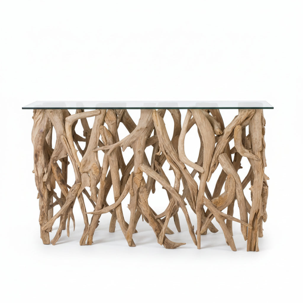 Mendes 59'' Glass Top Console Table