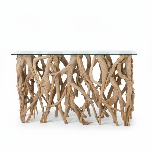 Mendes 59'' Glass Top Console Table