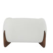 Irlas Modern Upholstered Boucle Club Chair, Birch Wood, White plus Walnut