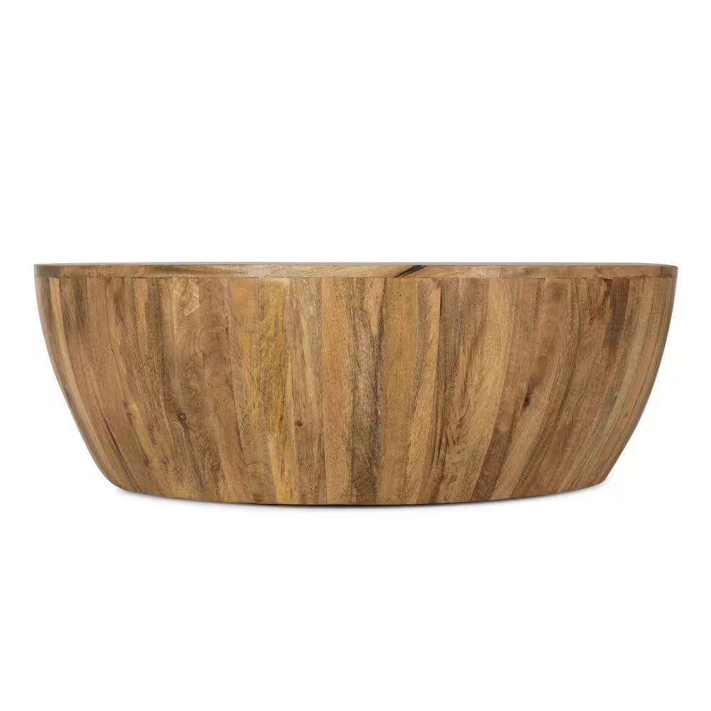 Goa 36 In. Natural round Wood Top Coffee Table
