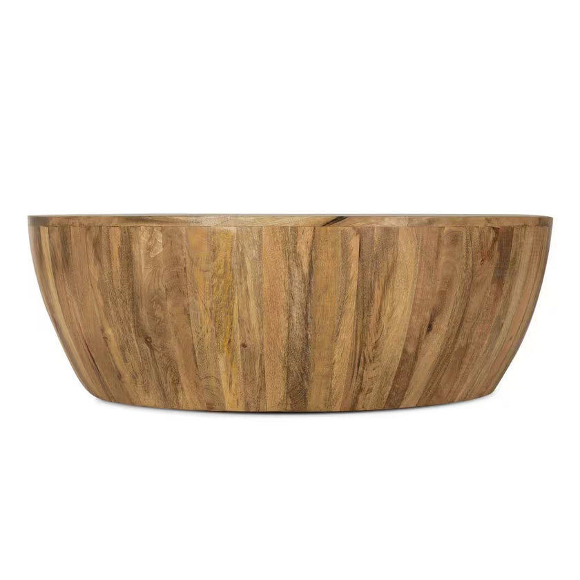 Goa 36 In. Natural round Wood Top Coffee Table