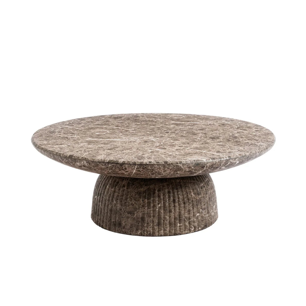 Maddox Single round Coffee Table Stone Marble Effect